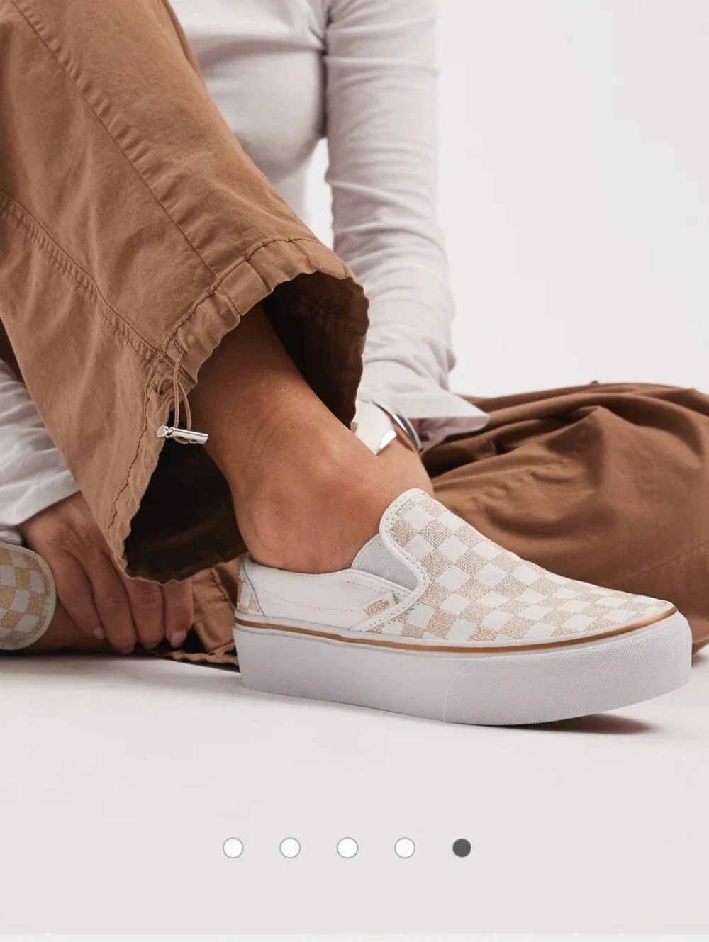 NEW Vans | Classic Slip-on Platform Gold Metallic Checkerboard Stackform Women 9